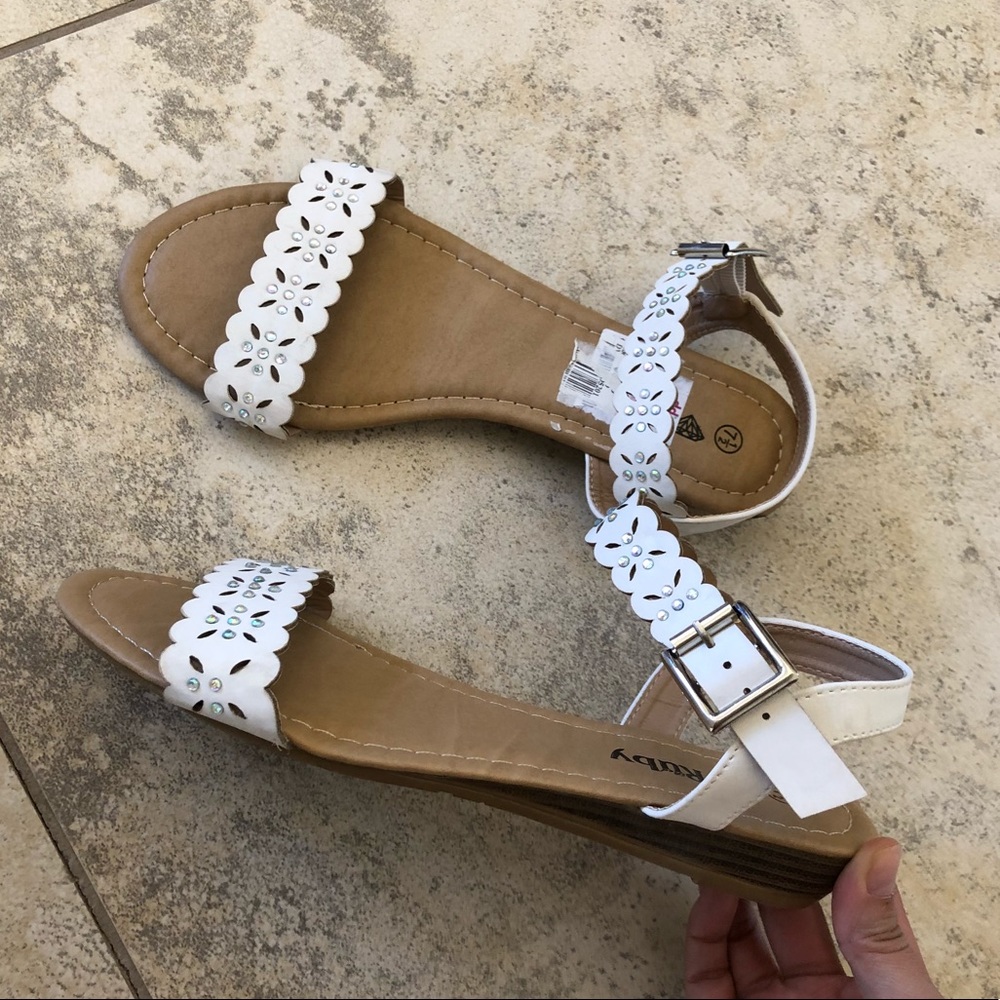 White rhinestone sandal